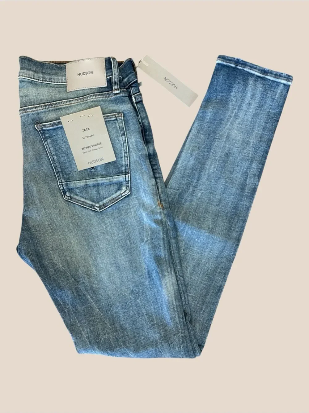 Hudson Jeans Zack Refined Vintage Skinny National Wash Size 32 x 34 NWT